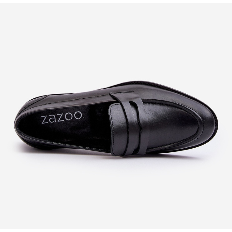 Mocasini din piele pentru bărbați Zazoo 1570/1 negru 2