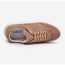Pantofi sport de piele intoarsa pentru barbati Zazoo 1544 Bej 2