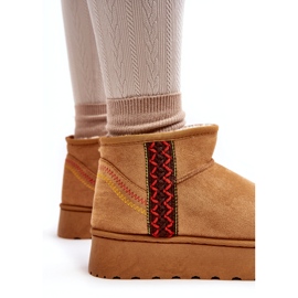 Cizme de zăpadă izolate Camel Lomessa de damă, pe platformă maro 3
