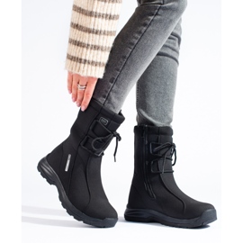 Pantofi de trekking pentru femei cu o haină din piele de oaie DK negru 1