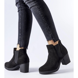 Botine negre Trevano cu slip-on negru 1