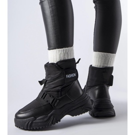 Cizme de zăpadă izolate Mernicco negre cu Velcro negru 1