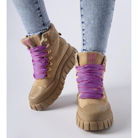 Adidași cu platformă Ottiol izolați maro 1