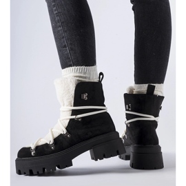 Cizme de muncitori negre cu limbă decorativă din Perugia negru 1