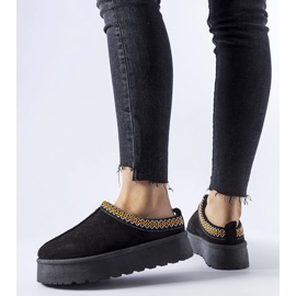 Cizme negre de zăpadă joase, cu cusături decorative Fori negru 1
