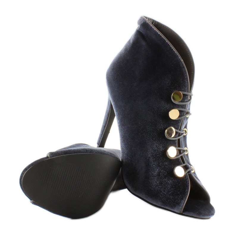 Pompe din catifea cu vârf deschis 1129 D. Gri 2