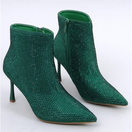 Botine cu toc inalt cu cristale Demish Green verde 1