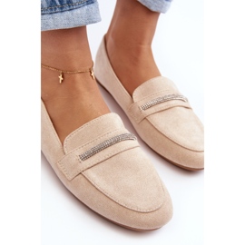 Mocasini din piele ecologică pentru damă Ladite bej 1