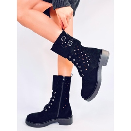 Bradys Botine ajurate negre negru 4