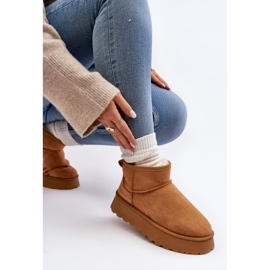 Cizme de zăpadă cu platformă Camel Pirette de damă maro 1