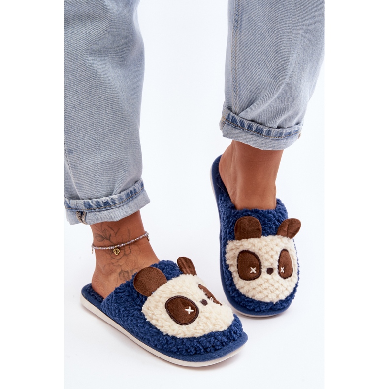 Papuci de damă caldi, bleumarin Priseth albastru 2