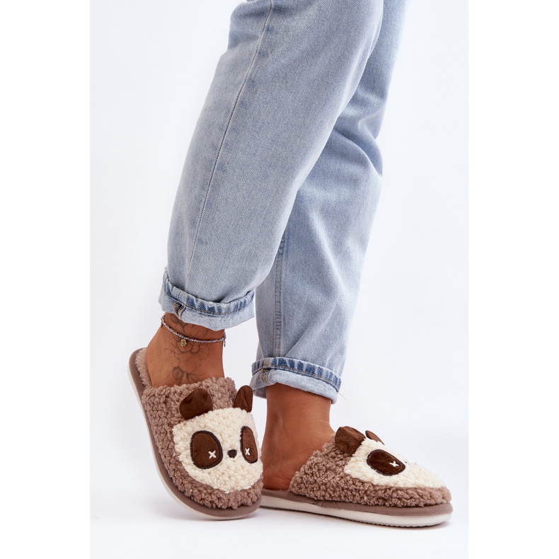 Papuci de damă caldi maro Priseth 1