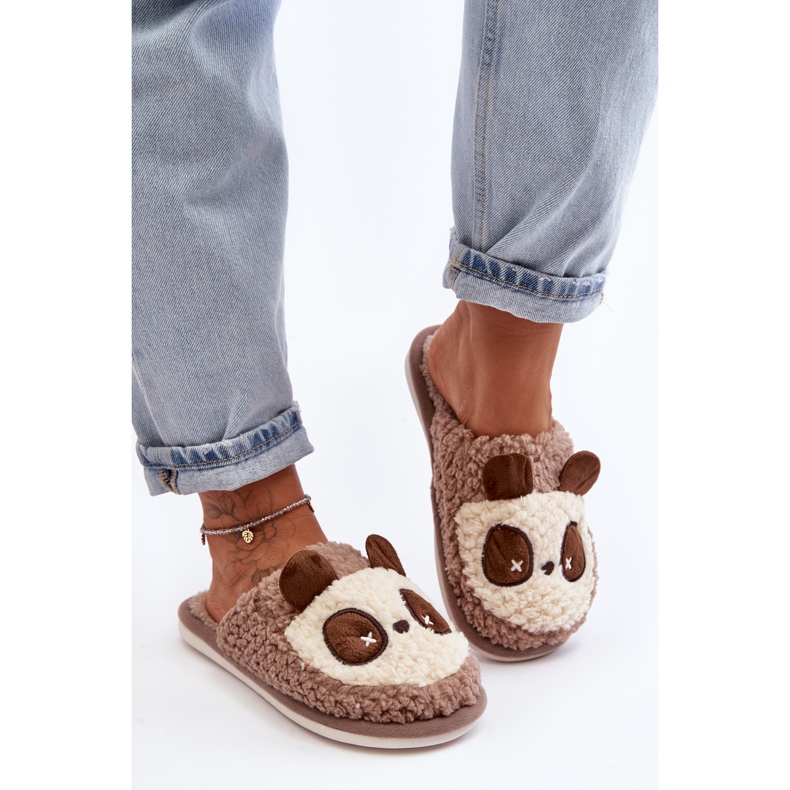 Papuci de damă caldi maro Priseth 2