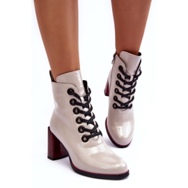 Botine cu șireturi brevetate S.Barski MR870-15 Gri deschis 4