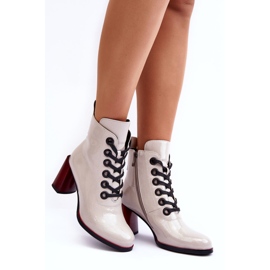 Botine cu șireturi brevetate S.Barski MR870-15 Gri deschis 5