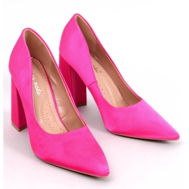 Pompe cu toc înalt din satin Astia Fuchsia roz 1