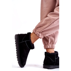 Cizme de zăpadă izolate cu piele de căprioară feminină negru 4