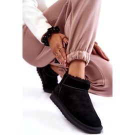 Cizme de zăpadă izolate cu piele de căprioară feminină negru 6