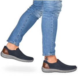 Pantofi ajurati Rieker M RKR579 comozi, bleumarin albastru 4
