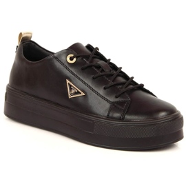 Pantofi cu platforma din piele Filippo W PAW315A, negri 2