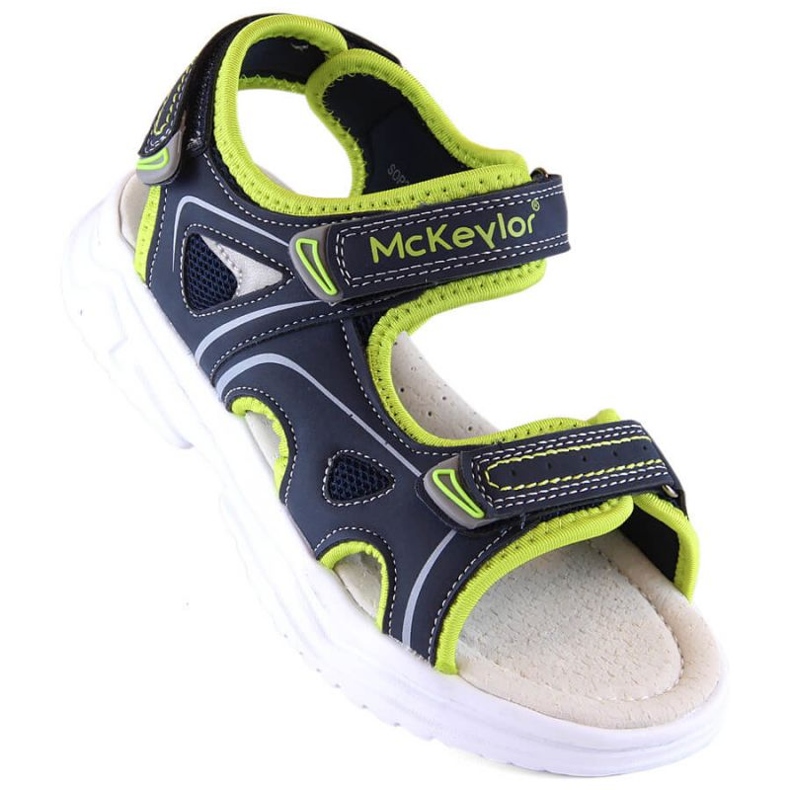 McKinley McKeylor Jr JAN229B Sandale cu velcro, bleumarin și verde 1