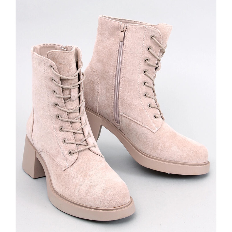 Botine Mayfield Beige cu șireturi bej 1 Botine Mayfield Beige cu șireturi bej 1