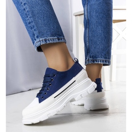 Adidași cu platformă înaltă bleumarin de la Lavaris albastru 1