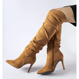 Cizme lungi maro cu toc inalt de la Joppo negru 1