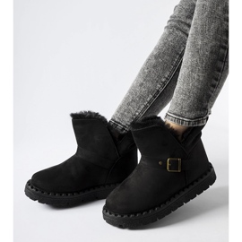 Cizme de zăpadă izolate negre, cu decupaj Monal negru 1