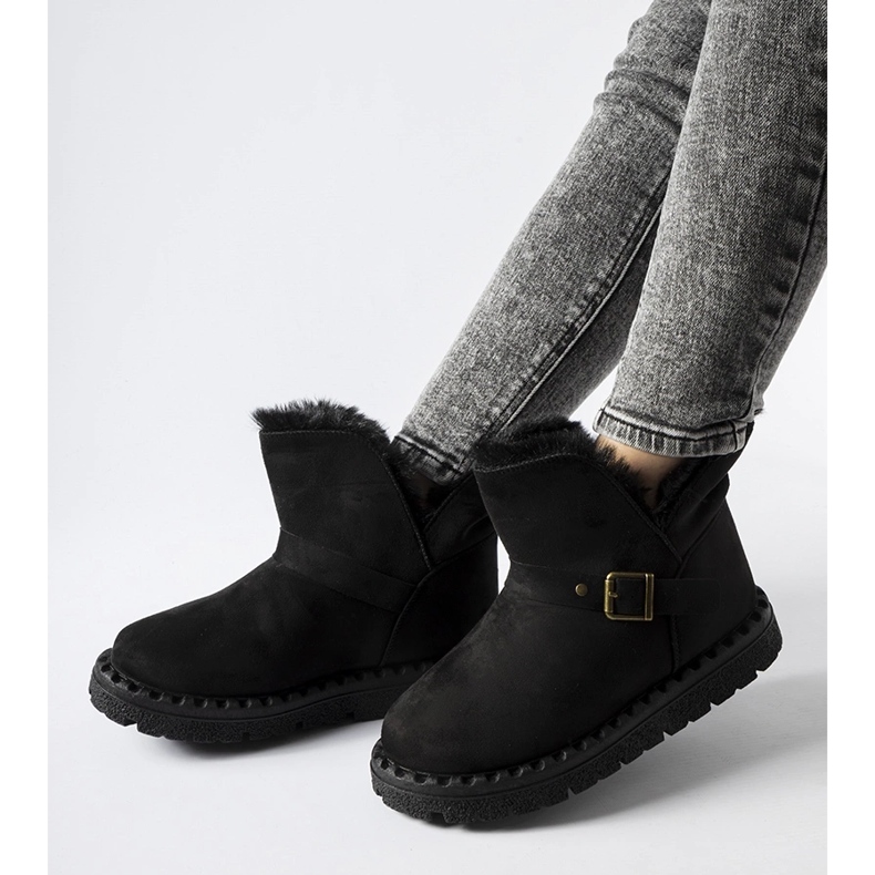 Cizme de zăpadă izolate negre, cu decupaj Monal negru 1