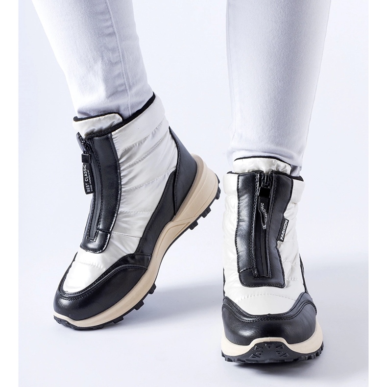 Cizme de zăpadă albe izolate cu fermoar Ritter 2