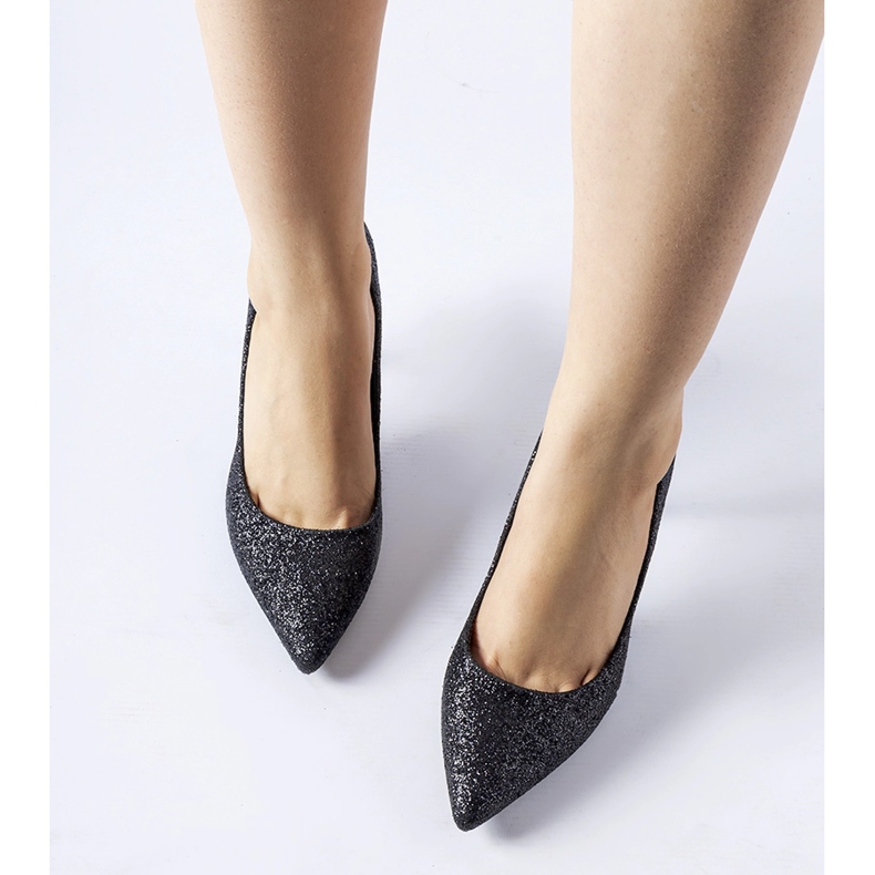 Stilete Schaumburg cu sclipici negre negru 1