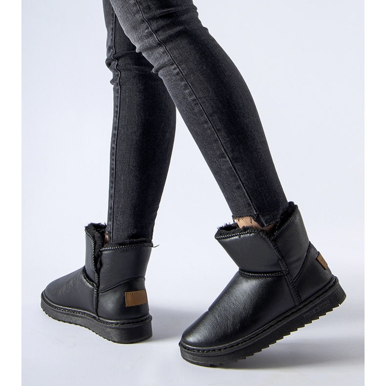 Cizme de zăpadă Kaufman din piele ecologică izolată neagră negru 1 Cizme de zăpadă Kaufman din piele ecologică izolată neagră negru 1