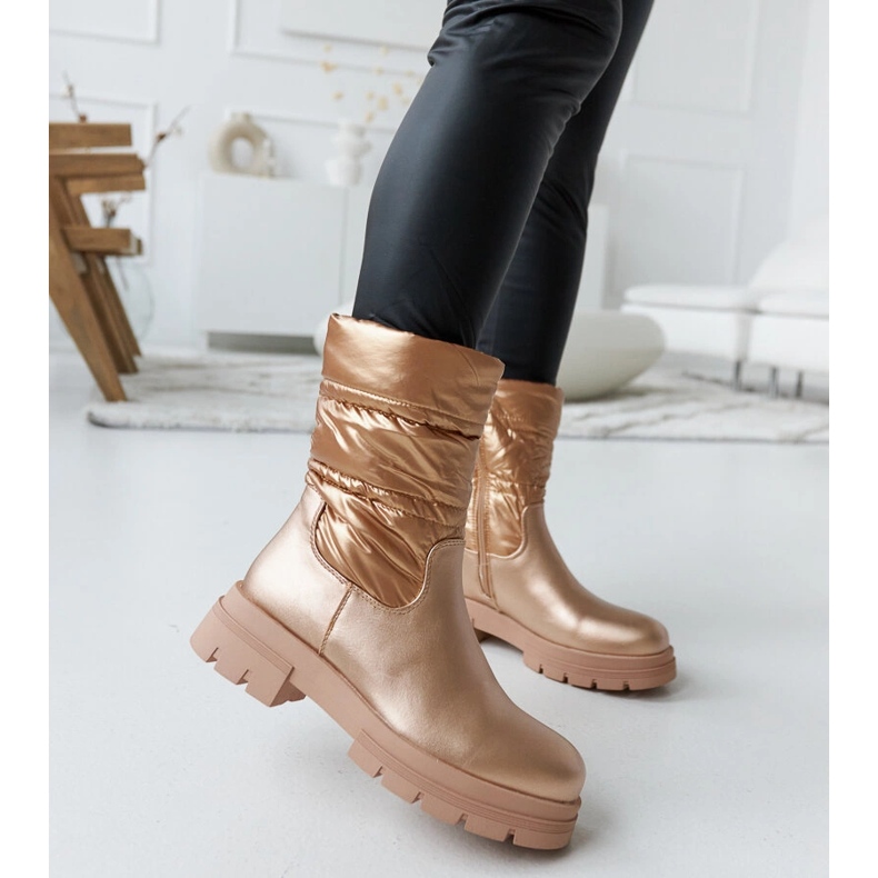 Botine izolate metalice cu matlasare Malvaro bej 2