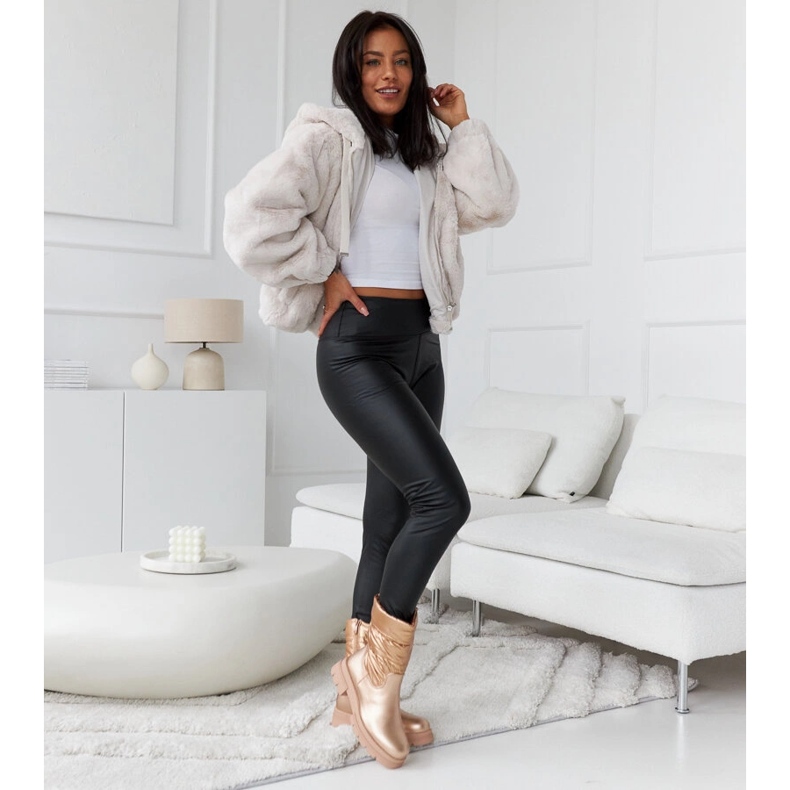 Botine izolate metalice cu matlasare Malvaro bej 1