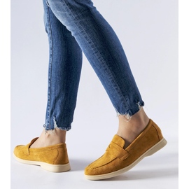 Mocasini bej închis din piele de căprioară ecologică Ferragus 1