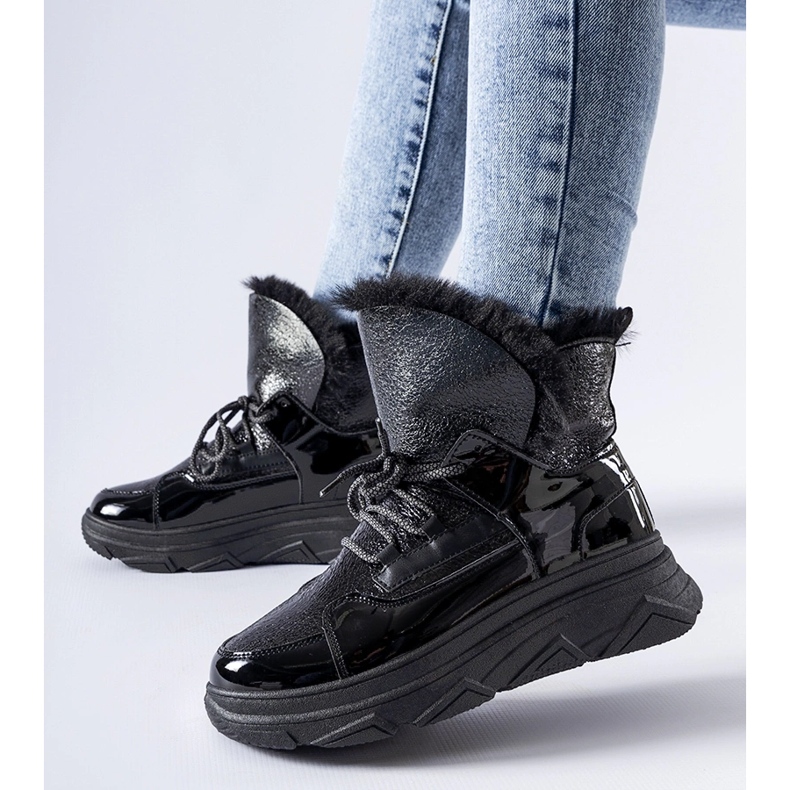 Cizme de zăpadă Stringer izolate de culoare neagră negru 1