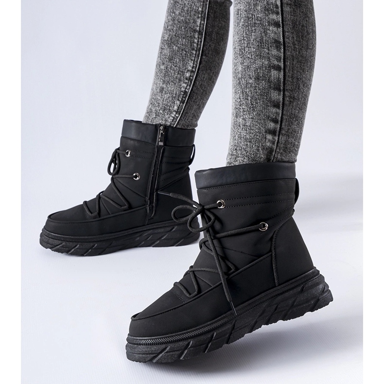 Cizme de zăpadă izolate Jamison negre mate negru 1 Cizme de zăpadă izolate Jamison negre mate negru 1