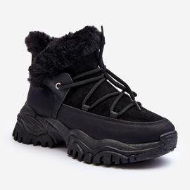 Cizme Trapper De Dama Cu Blana Neagra Cresandi negru 1
