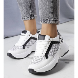 Adidași negri cu monogramă Margie alb 1