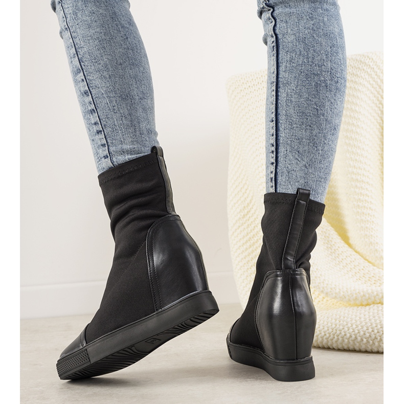 Adidași negri elastici cu pană Partida negru 1