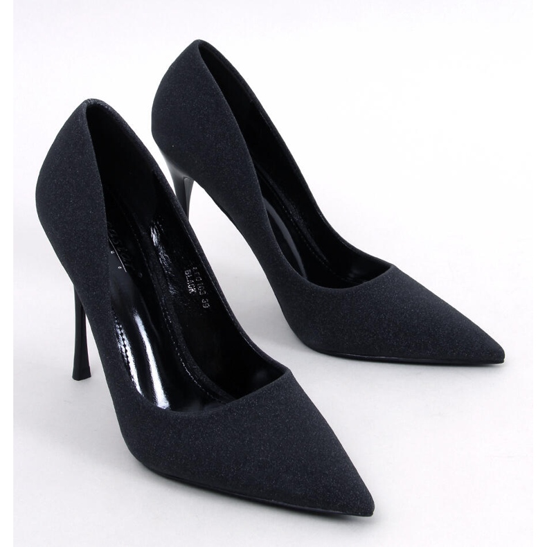 Tocuri înalte strălucitoare cu particule Diamoi Black negru 1