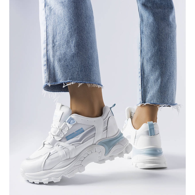 Tenisi albastri cu inserții neon Opal albastru 1