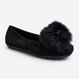 Mocasini De Dama Cu Blana Neagra Novas negru 1