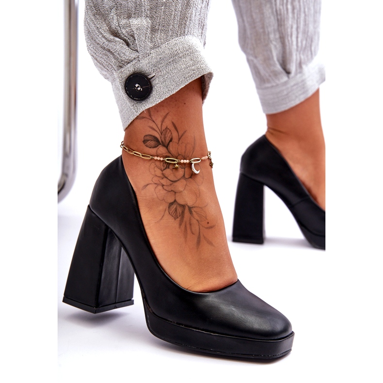 Pompe Pe Tocuri Masive Negre negru 4