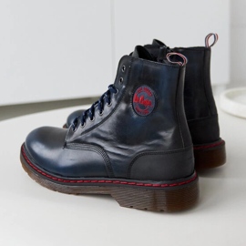 Pantofi din piele naturală bleumarin Lee Cooper LCJP-20-01-014 albastru 1