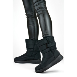 Cizme de zapada comode, cizme de iarna, botine matlasate, izolate cu Velcro negru 2