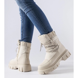 Cizme de zapada bej cu strasuri Pettenasco 1