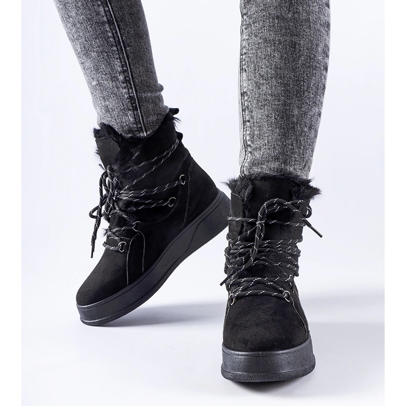 Cizme negre de zapada pe platforma Rancourt negru 1