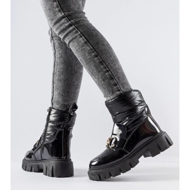 Cizme de zăpadă lacuite negre cu cataramă Elijah negru 1